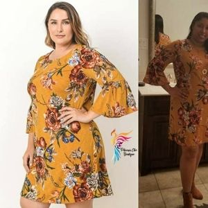 Mustard floral dress